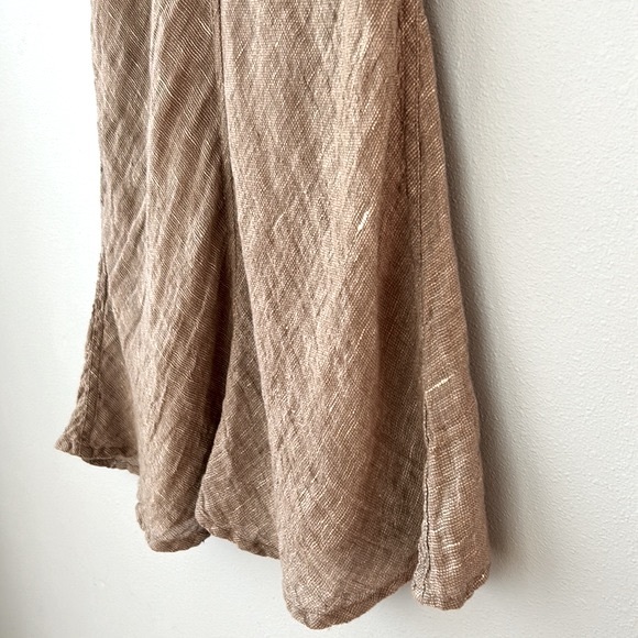 Flax • Natural Tan Linen Sleeveless Tank Tunic Top Mini Dress Size Medium - Picture 14 of 16